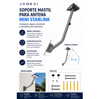 STARLINK SOPORTE SATELITAL DE ALERO COLOR NEGRO COMPATIBLE GEN3 ADAPTADOR + SOPORTE